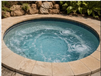 Sparkling maintained backyard spa